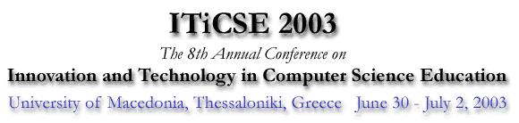 ITiCSE 2003 Banner